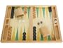 19 in. Wood Backgammon Set - Beechwood (Green/Yellow)