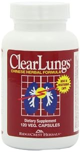 RidgeCrest Clearlungs (Red), Herbal Breathing Support, Original Formula , 120 Vegetarian Capsules