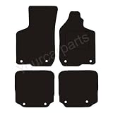 AUDI A3 (8 Clips – Front and Rear Mats) Car Mats (1996-2002) BLACK RUBBER CARPET (Thick Industrial Ribbed Rubber)