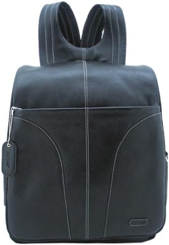Leatherbay Laptop Leather Backpack,Black,one size