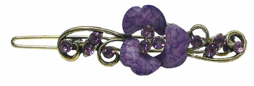 Crystal Flower Barrette P86175-1-0140lavender