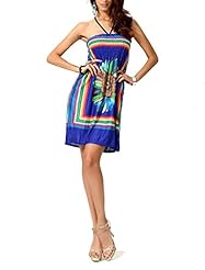  Shirred Floral Print Halter  Dress With a Bow(s)