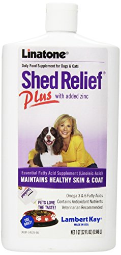 Lambert Kay Shed Relief Plus Dog and Cat Skin and Coat Liquid Supplement, 32 ounces