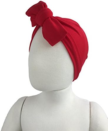Baby Newborn Girl Turban Hat Headband Cotton Headwrap Beanie Several Colors!(6-18 Months, Red)