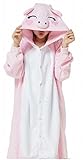 Angelina Unisex Plush Animal Onesies Pajamas #91158 Medium Pink Pig