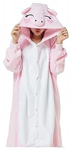Angelina Unisex Plush Animal Onesies Pajamas #91158 Medium Pink Pig