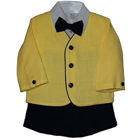 Boy Eton Easter Suit - Yellow Jacket with Navy Shorts (6/9M, 9/12M, 4T)