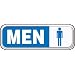 Accuform Signs PAR340 Deco-Shield Acrylic Plastic Architectural Style Sign, Legend "MEN" with Graphic, 9" Width x 3" Length x 0.135" Thickness, Blue on White