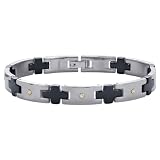 Titanium 1/10 ct GH Diamond Tennis Bracelet