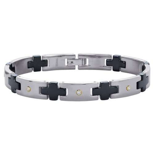 Titanium 1/10 ct GH Diamond Tennis Bracelet