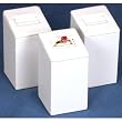 3 White Faux Leather Ring Stands Showcase Displays 3 1/8"