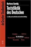 Textstilistik des Deutschen (De Gruyter Studienbuch)