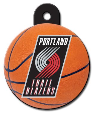 Portland Trail Blazers Round Pet ID Tag with laser engraving