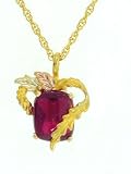 Classy! 10k Yellow-gold Black Hills Gold 10x8mm (January-Birthstone) Garnet pendant-necklace