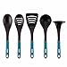 SilverStone Nonstick Nylon Kitchen Tool Set, 5-Piece, Marine Blue, CookStand Tools