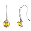 14K White Gold Citrine and Diamond Earrings