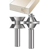 MLCS 7733 60-Degree Woodworking Edge Banding Tongue and Groove Set, 1/2-Inch Shank, 2-Piece