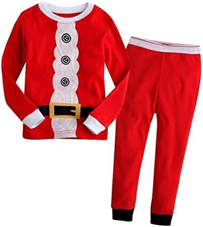 Oryer Christmas Classic Santa Suit Lovely Sleepwear Pajamas Red 6T