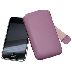 Abbildung Original Suncase Leder Etui Tasche speziell fuer Apple iphone 3G / 3GS / Lasche mit Rueckzugfunktion / Rosa