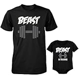Daddy and Baby Matching T-Shirt and Bodysuit Set - Beast and Beast in Training