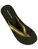 Dockers - Ladies Wedge Flip Flop Sandal, Brown, Natural