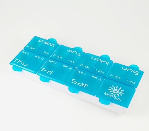 Med Sun 7 Day or 14 Pill Organizer Color Blue