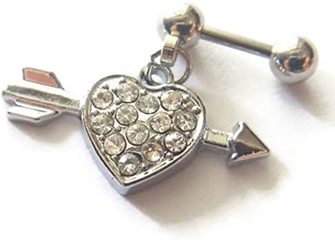 16g Heart Arrow Auricle Ear Piercing Earring Barbell Body Piercing Jewelry