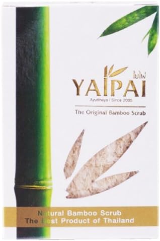 Yaipai : Original Bamboo Facial Scrubber Natural Bamboo Scrub 1 Pcs. + Rice Milk Soap 100 g. The Best Product of Thailand