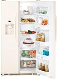 Review GE  / GE GSS22JETCC 22.0 cu. ft. Side by Side Refrigerator with 3 Glass Shelves, Gallon Door Storage, 2 Stack Drawer System and External Water/Ice Dispenser & Temperature Controls: Bisque