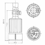 アメリカン電機 防水形コードコネクタボディ 引掛形 20A 接地形2P 250V 黒 3224RW-L6