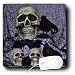WhiteOaks Halloween Skulls - Skull and Ravens Skulls with Ravens by them - Mouse Pads
