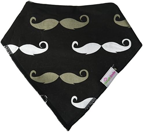 DimpleSmile Organic Cotton Baby Bandana Drool Bib with Adjustable Snaps, Pack of 4