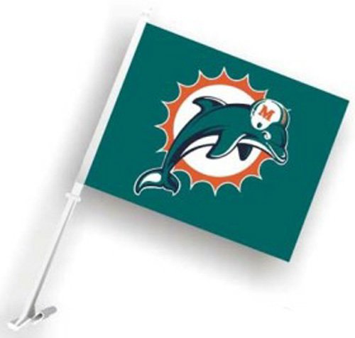 Miami Dolphins Car Flags - Set of Two