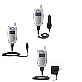 Deluxe Kit for the Motorola V500 includes a USB cable with Car and Wall Charger - Gomadic Brand w/ TipExchange Technology