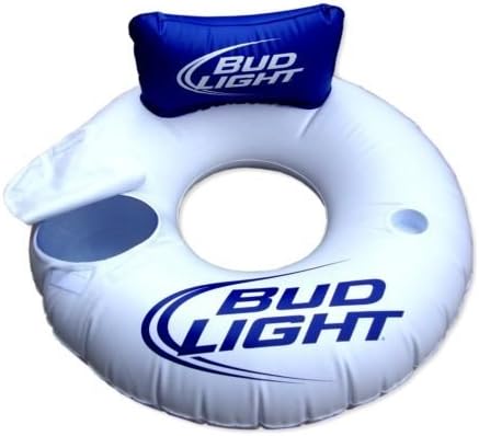Bud Light Pool Lounging Tube with Cooler and Back-Rest