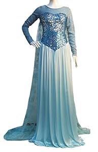 ReliBeauty Women's Princess Elsa Dress Costume (Large, Light Blue)