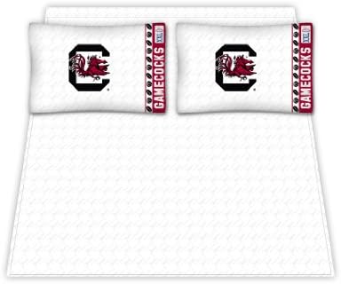 Best Quality Micro Fiber Sheet Set - South Carolina Gamecocks NCAA /Color White Size Queen