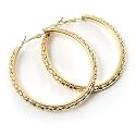Gold Tone Mesh Hoop Earrings (65mm)