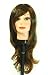 25" Long Dark Brown Tipped Honey Blonde Side Layer Synthetic Wig