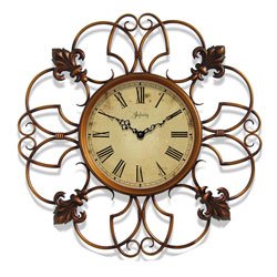Infinity Province Fleur De Lis Wall Clock 14077cp-3197 Copper Picture