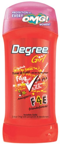 Degree Girl, Invisible Solid Deodorant, Friends Forever, 2.6-Ounce (Pack of 3)