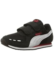 Shoes: PUMA Kids Cabana Racer Mesh V PS Running Shoe, Puma Black/Puma White, 13.5 M US Little Kid - PUMA