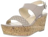 Calvin Klein Women's Lorianne Fish/Two Tone Patent Platform Sandal, Light Taupe, 7.5 M US