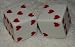 Rare Vintage Huge White With Red Hearts Opaque French Bakelite Dice Pair photo