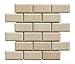 Crema Marfil Marble 2 X 4 Brick Mosaic Tile, Polished & Beveled - Lot of 50 sq. ft.