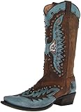 Stetson Women's Studded Eagle Riding Boot, Blue, 11 B US