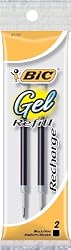 BIC Gel Refill, fits Velocity Gel, Pro+ Gel, ReAction Gel, Triumph Gel, Black, 24 Refills, 31727