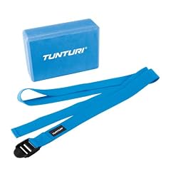 Tunturi Yoga-Set Block & Gurt, blau