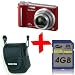 Bundle: Panasonic TZ7 Red Digital Camera 10MP 12xZoom +Soft Case +4GB SDHC