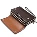 Teemzone Men's Genuine Leather Zipper Wallet Handbag Organizer Checkbook Purse (brown update version)